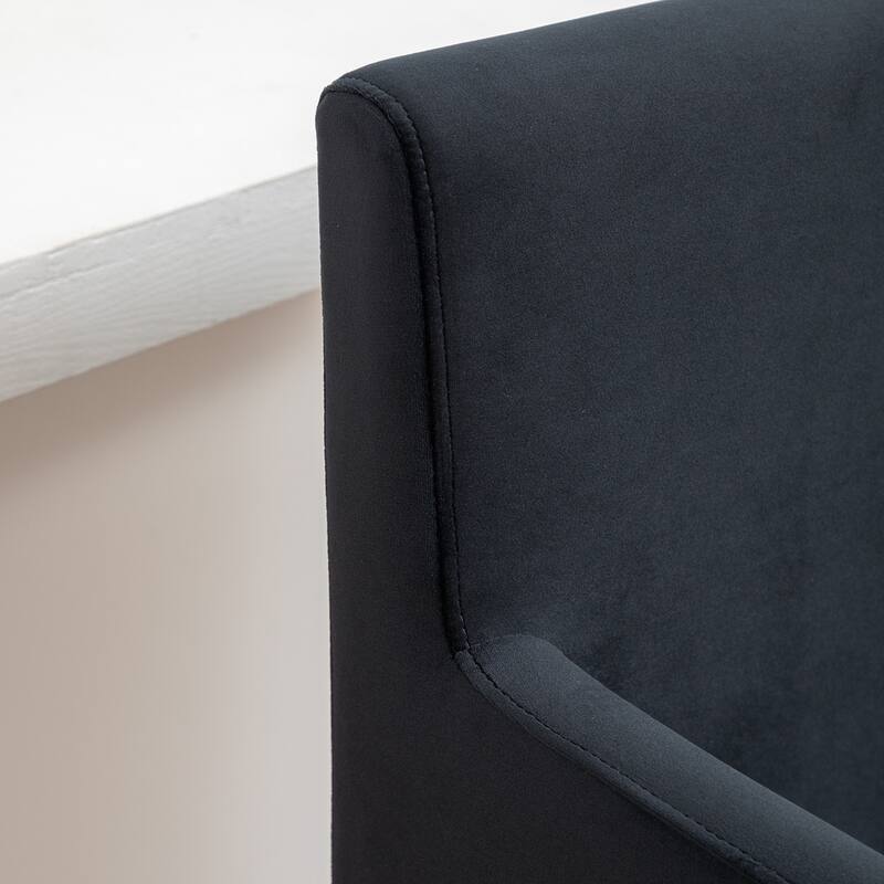 SEYNAR Mid Century Modern Velvet Accent Armrest 27-inch Tall Bar Stool Set of 2 with Metal Frame