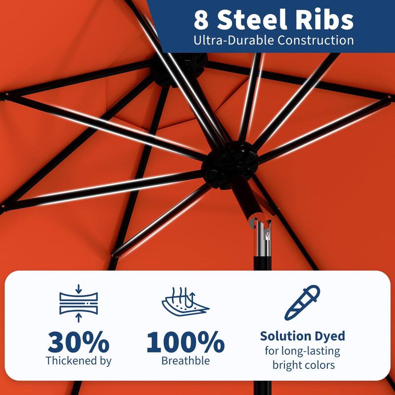 10ft Outdoor Patio Umbrella, with Crank Lift & Push Button Tilt, UV Protection Waterproof