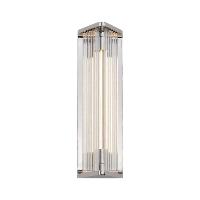 Alora Lighting WV339112CR Sabre 16" Tall LED Wall Sconce - Polished Nickel / Ribbed Glass