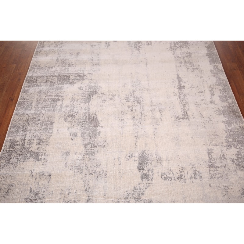 Abstract Contemporary Area Rug Hand-Knotted Oriental Wool Carpet - 5'4"x 7'7"