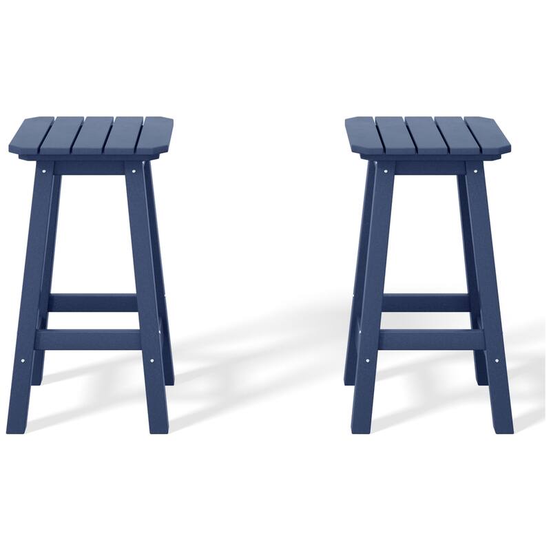 Laguna Hdpe All Weather Outdoor Patio 24" Square Counter Stool (Set Of 2)