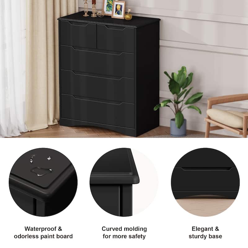 3/4/5/6 Drawer Dresser, Chest of Drawers with Large Storage, Tall Dresser and Organizer Wooden Cabinet