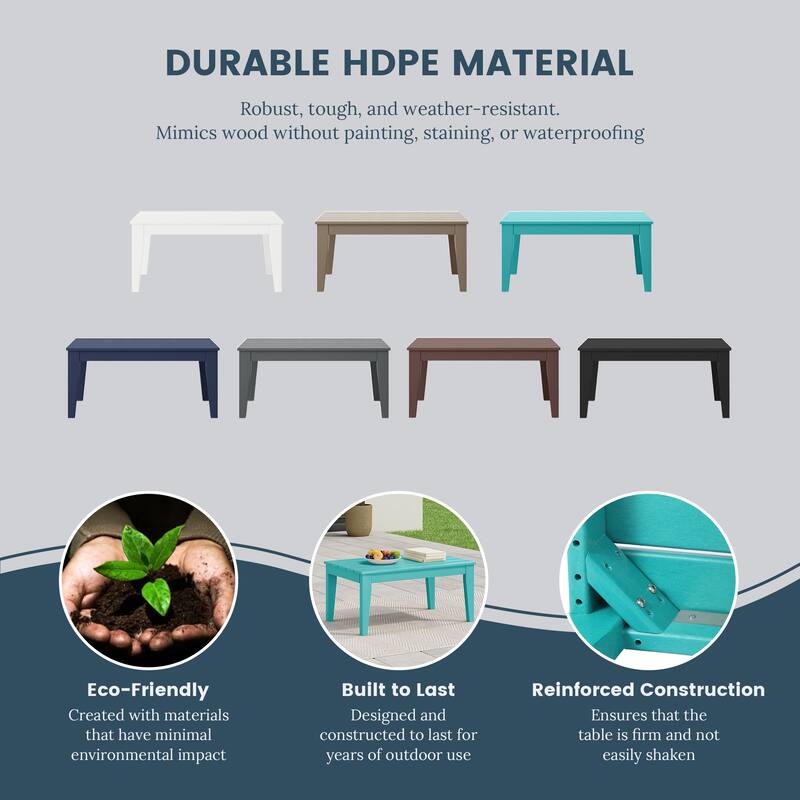 Laguna Poly 3-Piece Bench With Coffee Table