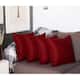 Decorative Square Solid Color Throw Pillow Cover (Set of 4) - Claret Red-26x26