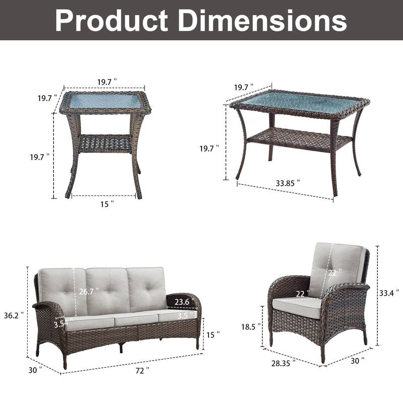 Gymojoy Outdoor Wicker Patio Furniture Sofa Set - Luxurious Comfort, Weather-Resistant
