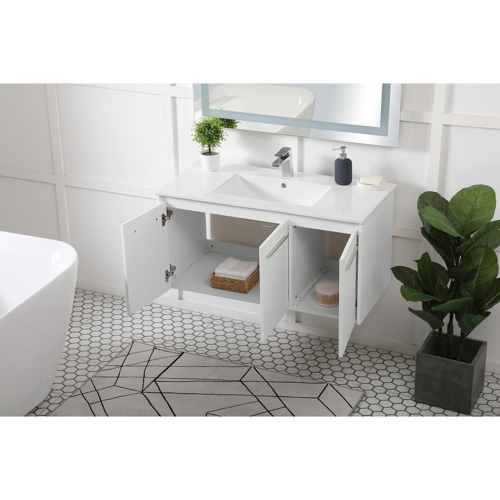 Kirkland Floating Bathroom Vanity Set With Top