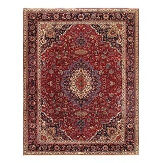 Canvello Silkroad Hand Knotted Red Rugs For Living Room - 9'11'' X 12 ...