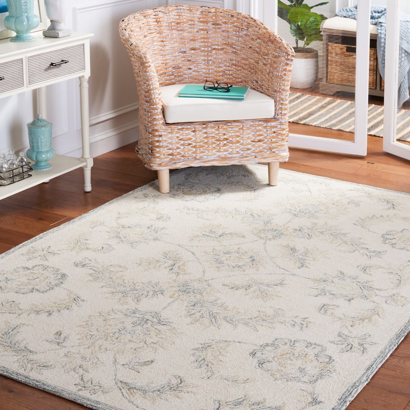 Martha Stewart by SAFAVIEH Handmade Liubomila Wool Rug - 4' x 6' - Ivory/Sage