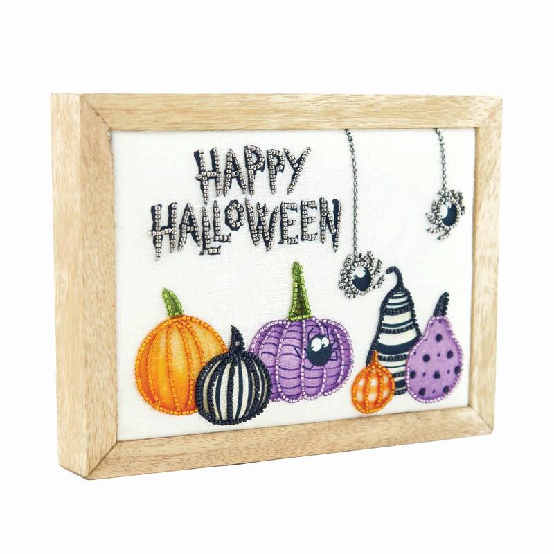 Embellished Happy Halloween Shelf Sitter Block