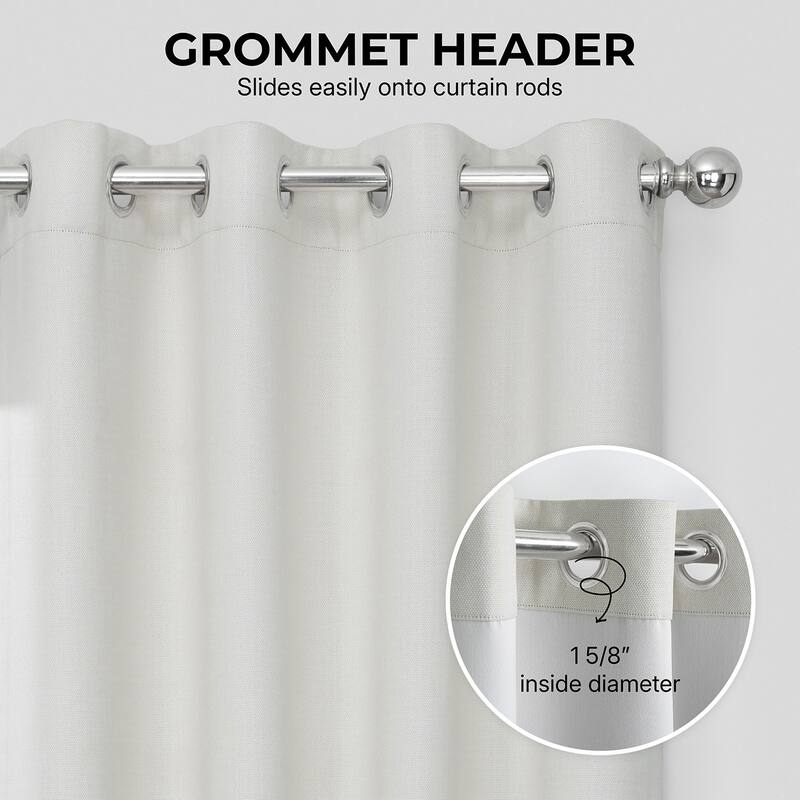 Exclusive Fabrics Grommet Textured Faux Linen Room Darkening Curtains for Bedroom & Living Room Curtains (1 Panel)