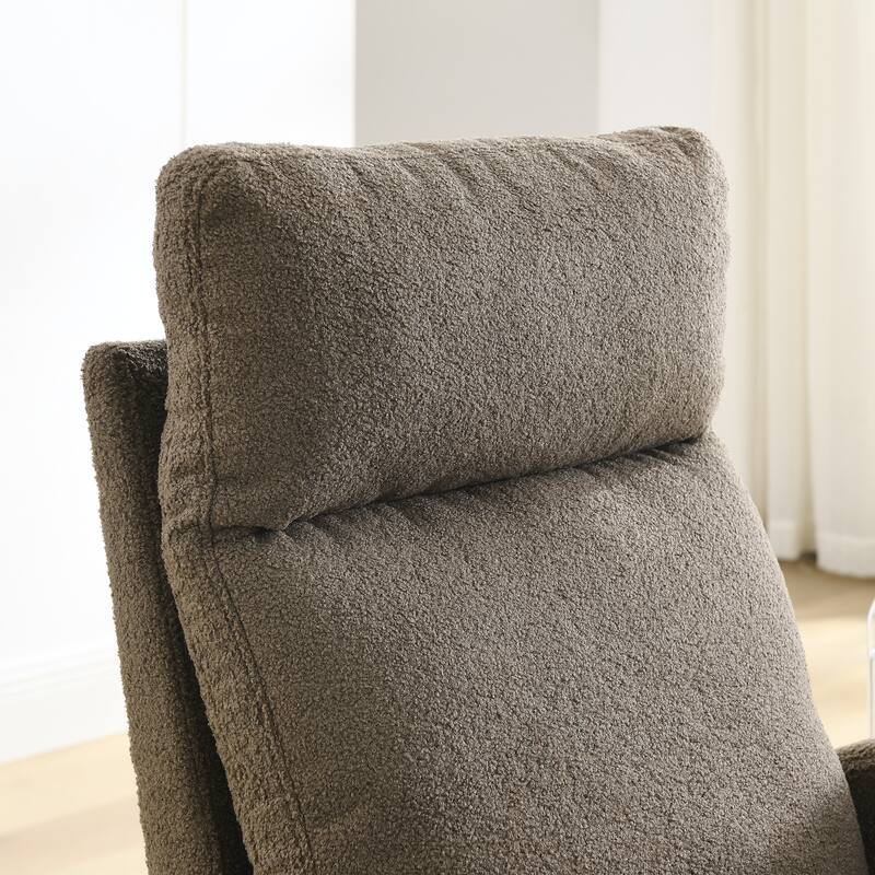 Coffee 27.6" High Back Rocking Chair with Two Side Pockets
