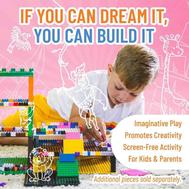 Strictly Briks Classic Bricks Kit, White, 144 Pieces, Compatible with Major Brick Brands
