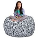 preview thumbnail 141 of 187, Kids Bean Bag Chair Cover Stuffed Animal Storage or Toy Organizer 48 Inch Extra Large - Canvas Roses Gray