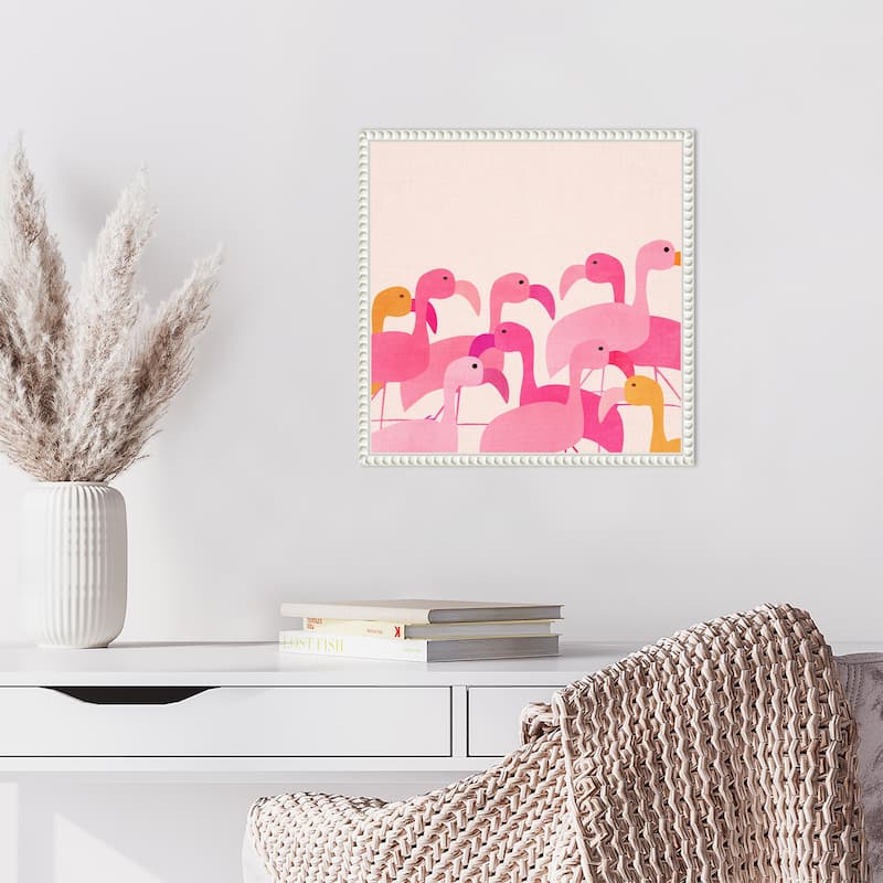 Flamingos by Kristian Gallagher Framed Canvas Wall Art