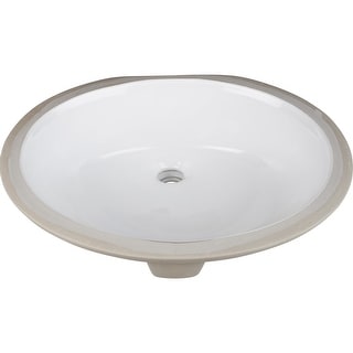 Hardware Resources 19-1/16" Oval Porcelain Undermount Bathroom Sink