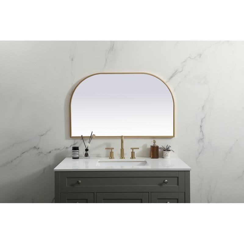 Indigo Home Metal Frame Arch Mirror 39x24 Inch