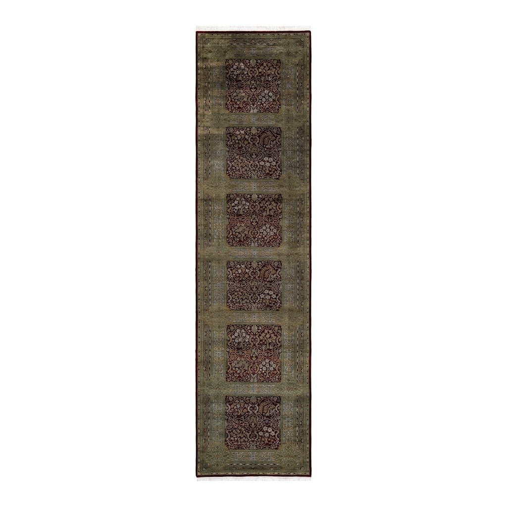 Overton Hand Knotted Wool Vintage Inspired Modern Contemporary Overdyed Red Runner Rug - 3' 2" x 12' 3"
