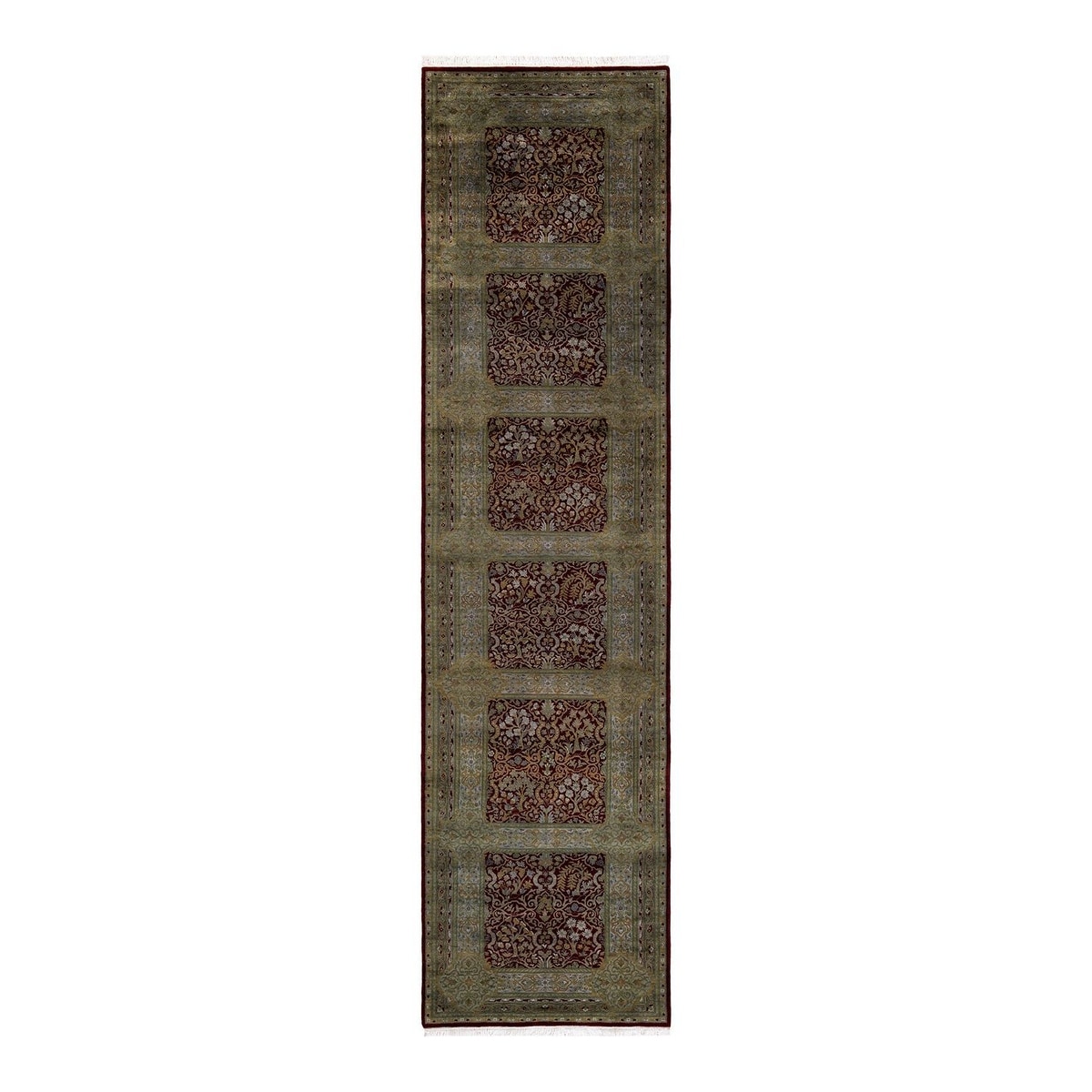 Overton Hand Knotted Wool Vintage Inspired Modern Contemporary Overdyed Red Runner Rug - 3' 2" x 12' 3"