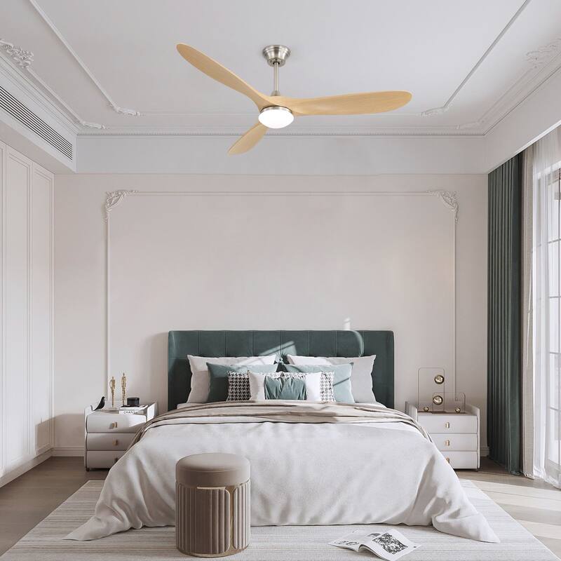 60 Inch Ceiling Fan with Lights, 3 ABS Fan Blades, Quiet Energy Efficient DC Motor, Smart App & Remote Control - 60 Inches