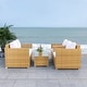 preview thumbnail 42 of 52, SAFAVIEH Outdoor Patio Furniture Machie 4-Piece Conversation Set