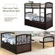 preview thumbnail 15 of 16, Solid Pinewood and Iiron Twin Bunk Bed with Ladder, Safety and 3-Drawer,Twin Trundle Bed with for Bedroom, Guestroom Furniture