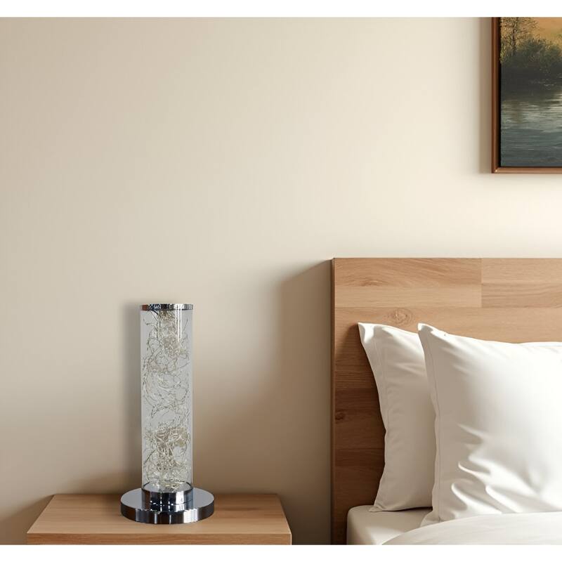 13 Inch Metal LED Table Lamp with In-Line Switch for Living Room - 6” x 6” x 13”