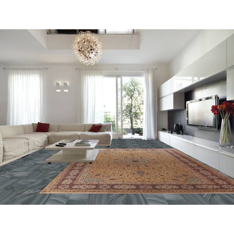 Vegetable Dye Large Tabriz Persian Area Rug Hand-knotted Wool Carpet - 11'5" x 16'2"