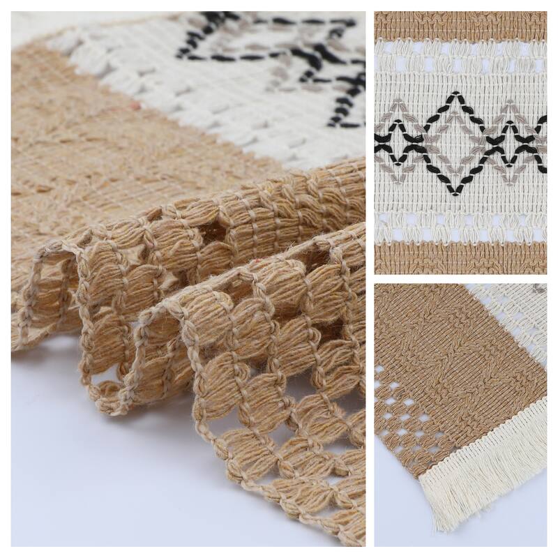 Farmhouse Placemats Set of 4 Placemats for Dining Table Decor Indoor Outdoor Kitchen Table Mat - 20*12in - Brown-Black
