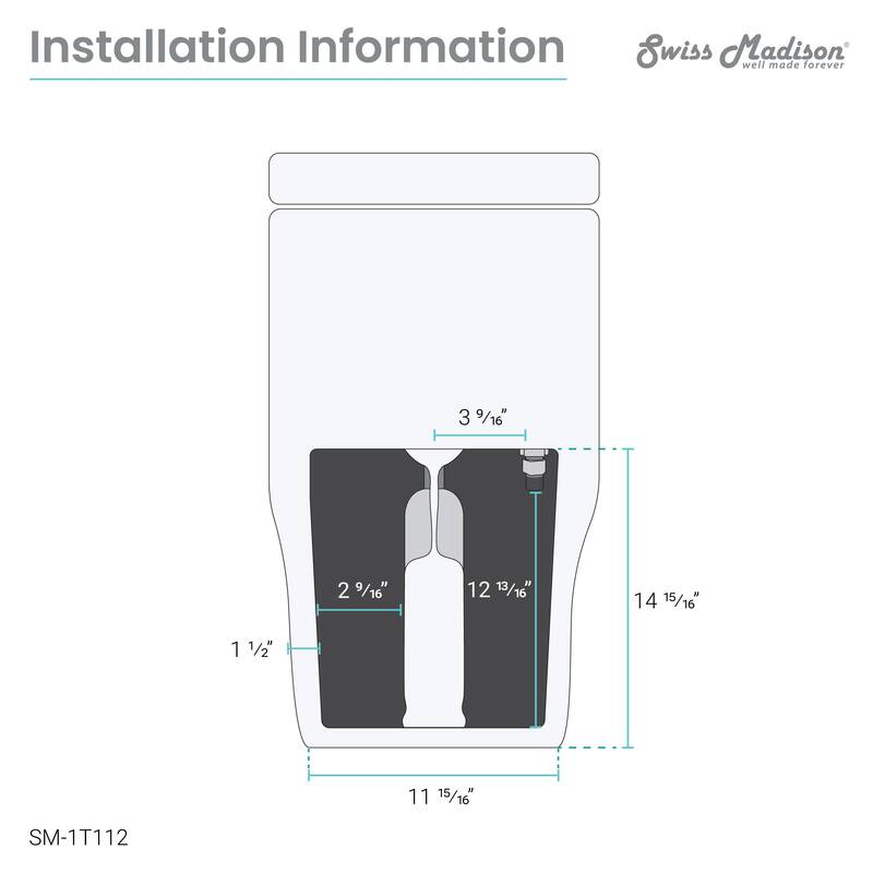 Swiss Madison SM-1T112 Ivy One Piece Dual Vortex 1.1/1.6 GPF Toilet