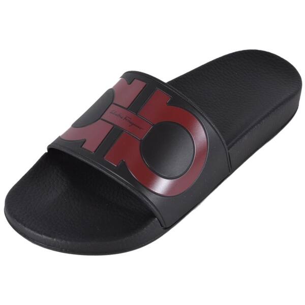 Salvatore Ferragamo Men S Groove Gancini Logo Slides Sandals Shoes Overstock 8