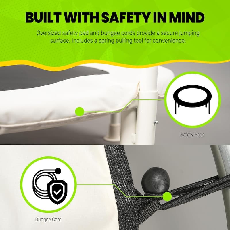 36 Inch Kids Bouncer Trampoline with Handlebar - Indoor Outdoor Toddler Mini Trampoline for Active Play