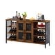 preview thumbnail 5 of 26, Hazelnut Brown Wine Bar Cabinet with Racks & Stemware Holder