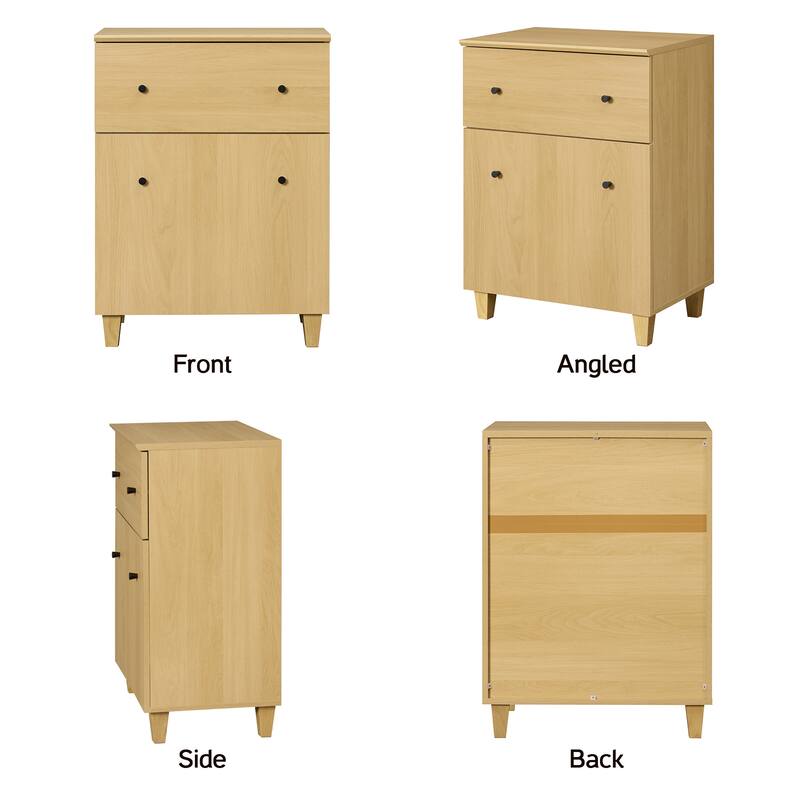 Large End Table with Drawer and Door for Living Room