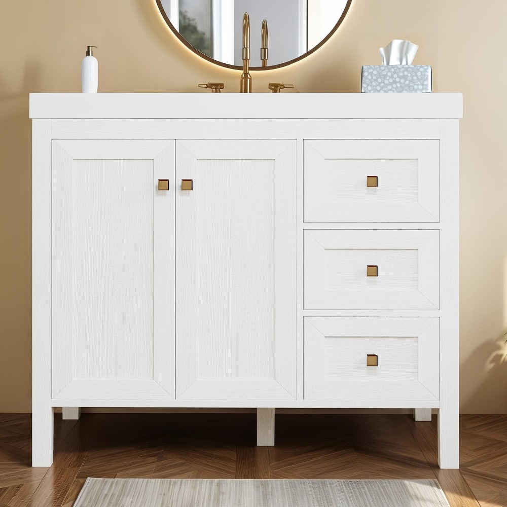 Moasis 36"/42" Bathroom Vanity Cabinet Set with Sink Combo and 3 Drawers & Cabient