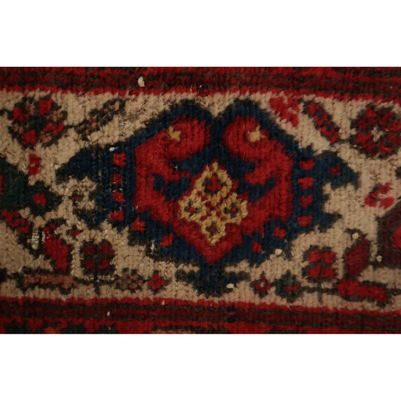 Hand Knotted Oriental 100% Wool Carpet Traditional Floral Navy Blue & Blues Malayer Area Rug - 11' 3'' X 5' 0''