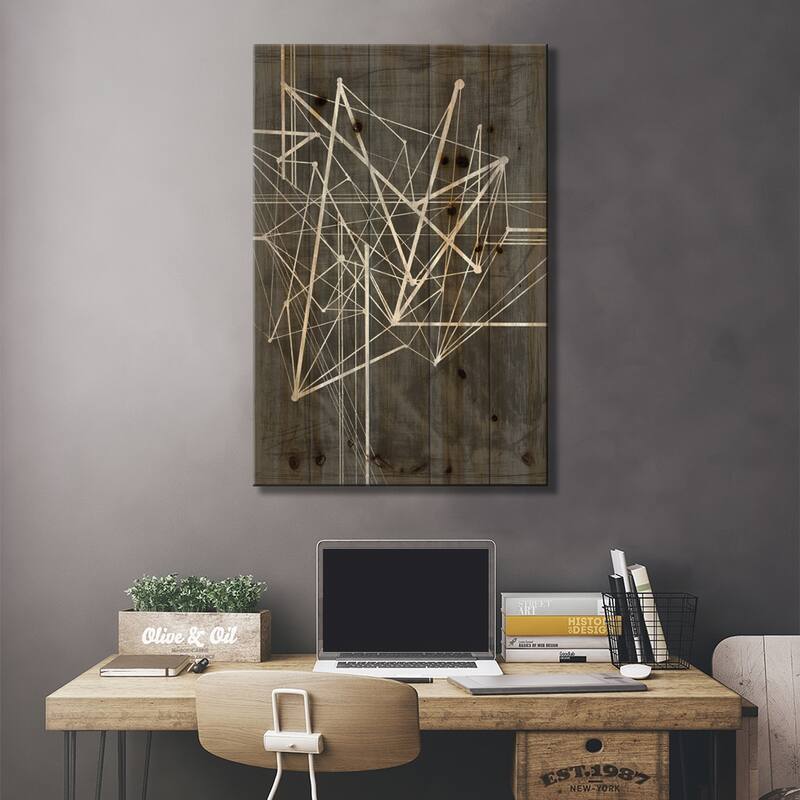 Vertices I Print On Wood by Ethan Harper - Multi-Color