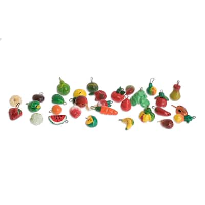 Novica Handmade Tropical Flavors Terracotta Mini Ornaments (Set Of 30)