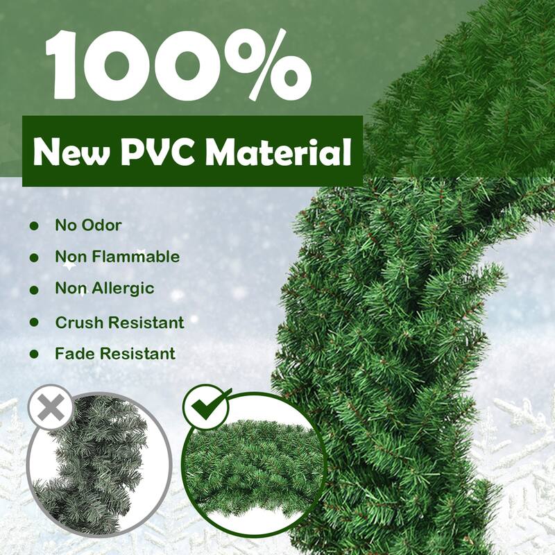Gymax 48'' Pre-Lit Artificial Christmas Wreath Holiday Decoration w/ - See Details