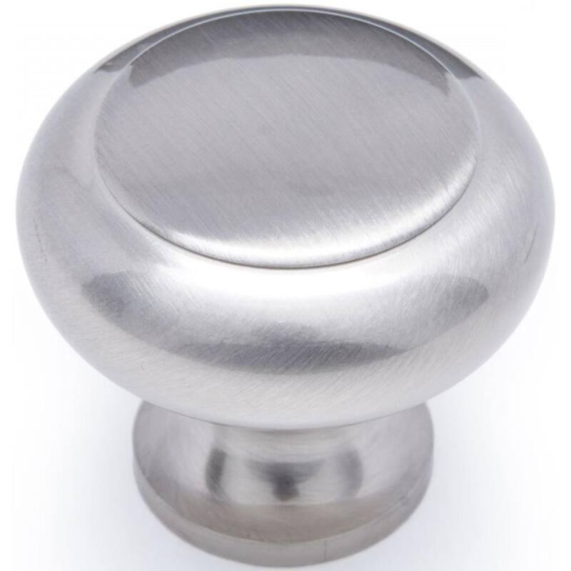 RK International CK 91 Plain 1-1/4" Solid Metal Mushroom Cabinet / - Satin Nickel