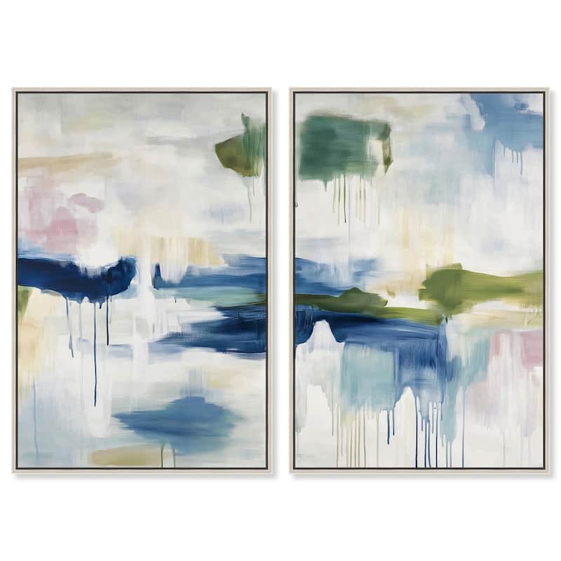 Kairos I Canvas Set of 2 by Art Remedy - 16" x 24" - Silver