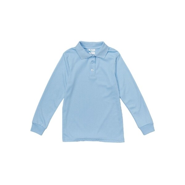 sky blue long sleeve polo