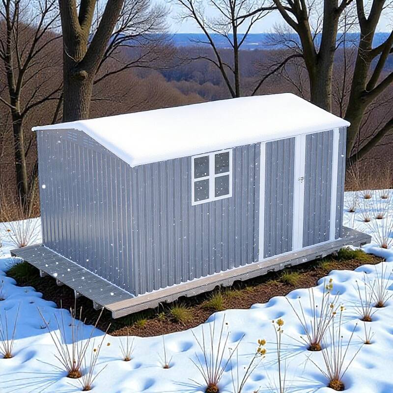 8x12 FT Outdoor Metal Storage Shed with Window, Lockable Hinged Doors and 4 Vents, Heavy Duty Steel Shed