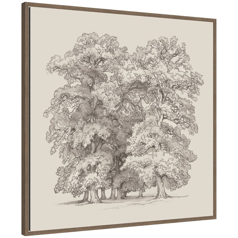 Kate and Laurel Felling of Trees by Jakob Becker by Nostalgia Prints Framed Canvas Wall Art Print - 30 x 30