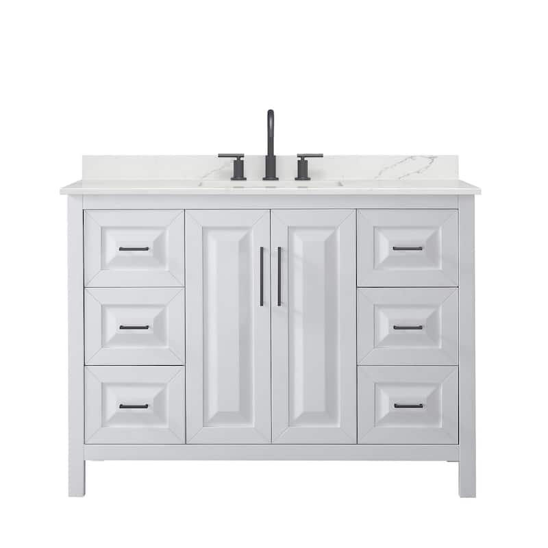 Daria 48-inch Single Vanity, 3 Hole Quartz Top