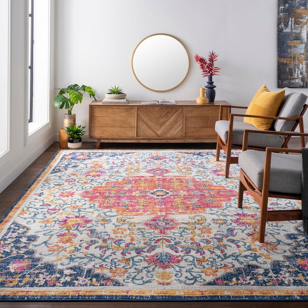 Livabliss Vintage Floransa Medallion Area Rug