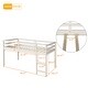 preview thumbnail 6 of 11, Multiple Functions Design Loft Bed with Cabinet, Shelves and Rolling Portable Desk, Twin Size, White