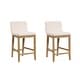 preview thumbnail 11 of 115, Gracie Modern Bar Stool, Boucle Upholstered Chair and Brushed Wooden Legs