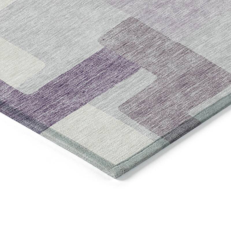 Machine Washable Indoor/ Outdoor Chantille Contemporary Blocks Rug