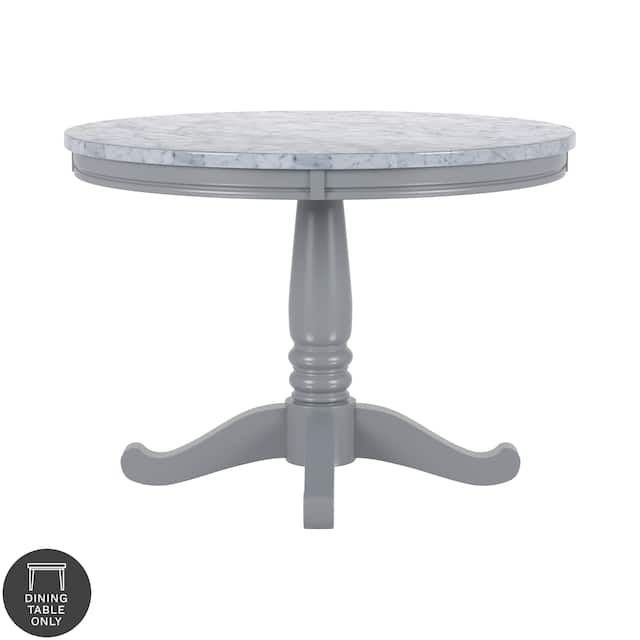 Furniture of America Ten Country 42-inch Pedestal Round Dining Table - Grey