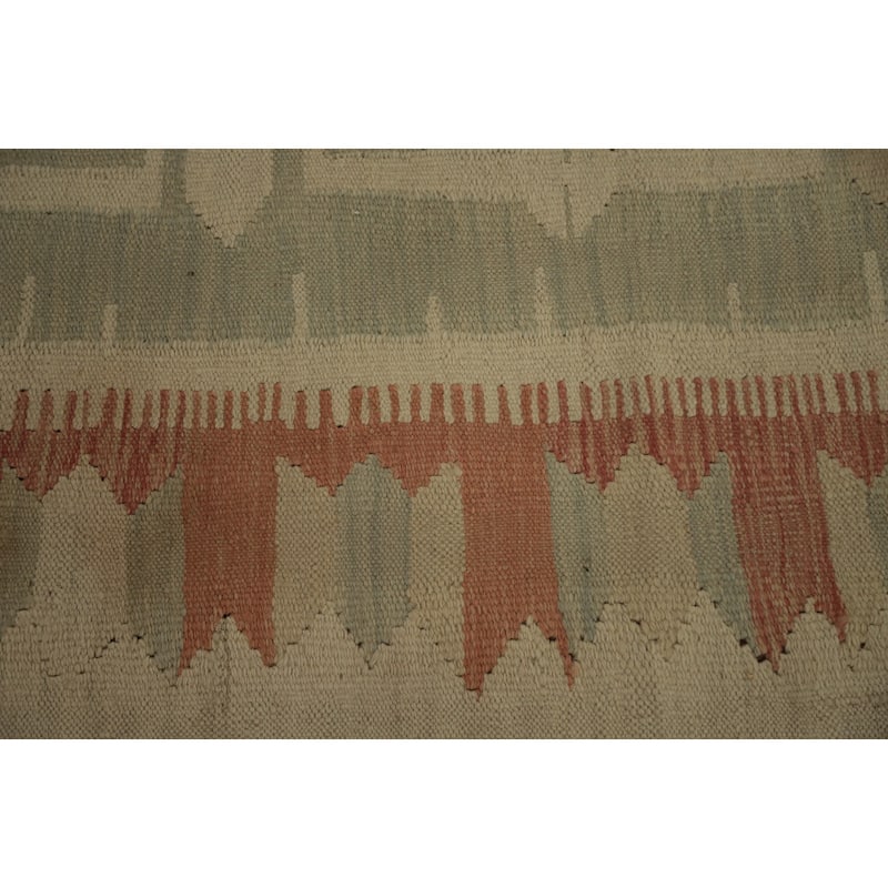 Hand Woven Oriental 100% Wool Carpet Southwestern Tribal Green Kilim Area Rug - 6' 3'' X 4' 1''
